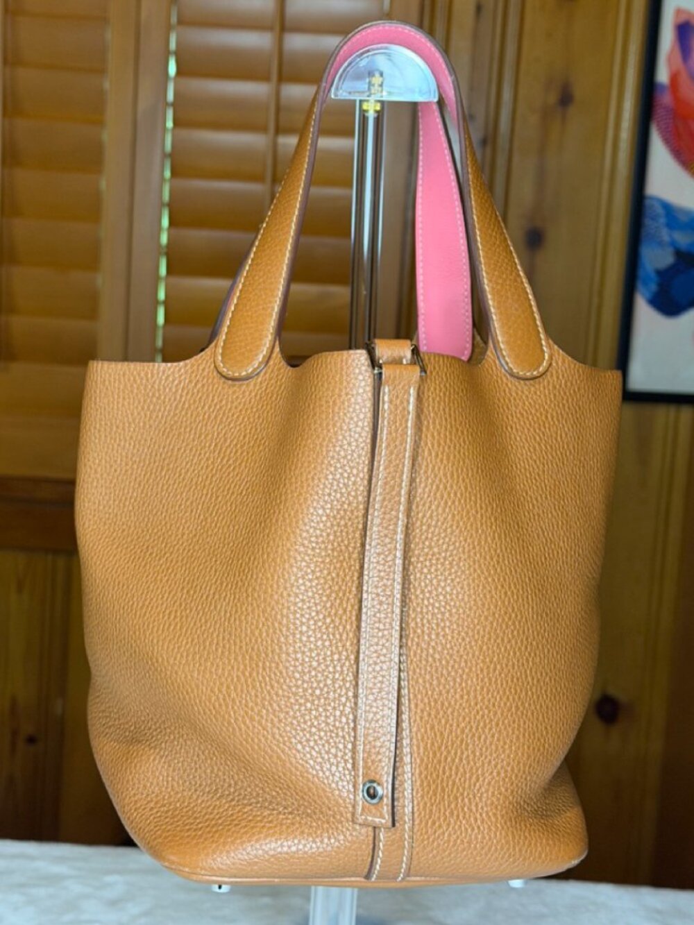 Hermès Éclat Picotin Lock 22 Gold Clemence Pink Swift Palladium 2018